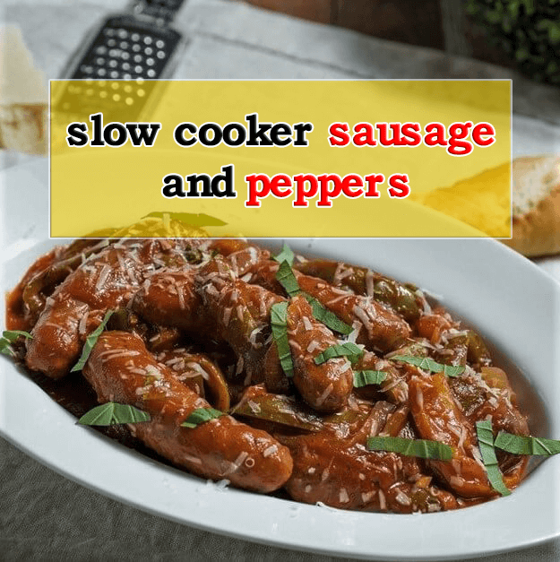 Photo of slow cooker sausage and peppers