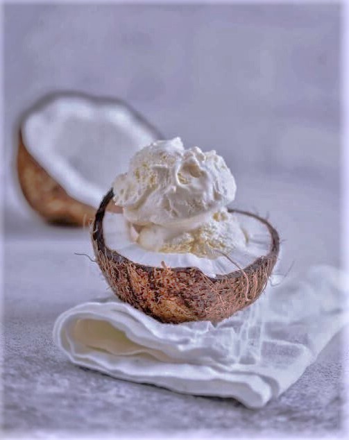 ice cream with coconut